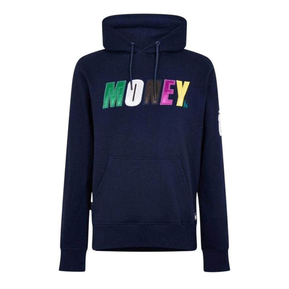Money Mens Satin Long-Sleeved Hoodie / Navy